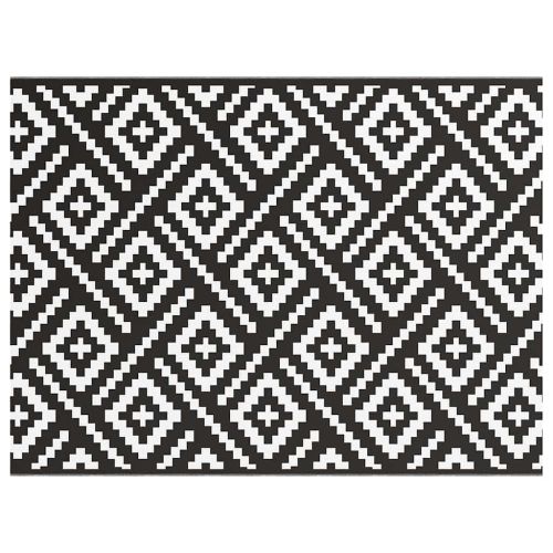 Външен килим ARAKIL Бяло и черно 300 x 400 cm ПП