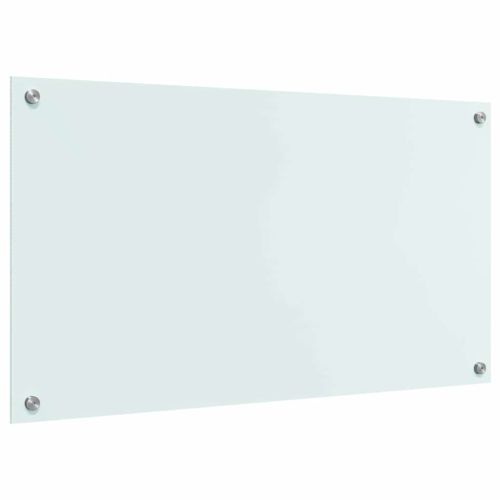 Кухненски заден панел Бяло 90 x 50 cm закалено стъкло