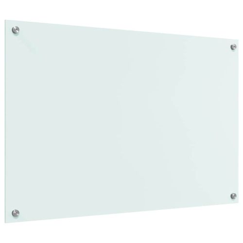 Кухненски заден панел Бяло 90 x 60 cm закалено стъкло