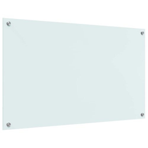 Кухненски заден панел Бяло 100 x 60 cm закалено стъкло