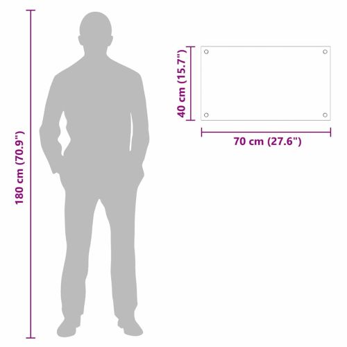 Кухненски заден панел Прозрачен 70 x 40 cm закалено стъкло