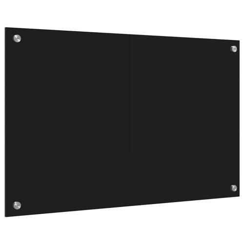 Кухненски заден панел Черно 80 x 50 cm закалено стъкло