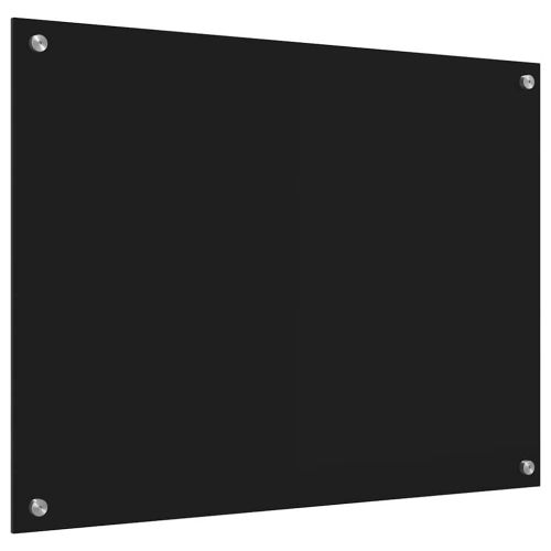 Кухненски заден панел Черно 80 x 60 cm закалено стъкло