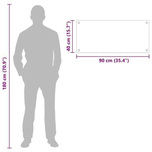 Кухненски заден панел Черно 90 x 40 cm закалено стъкло
