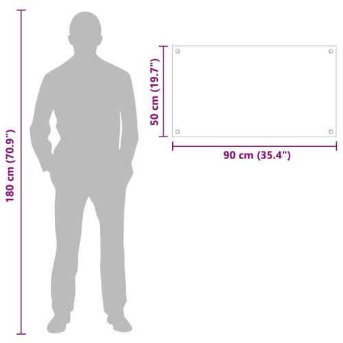 Кухненски заден панел Черно 90 x 50 cm закалено стъкло