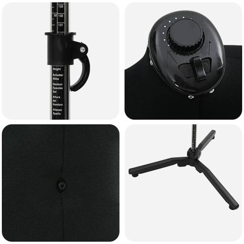 Регулируем формат за рокля женски Черно 37.5-45.5 инча текстил