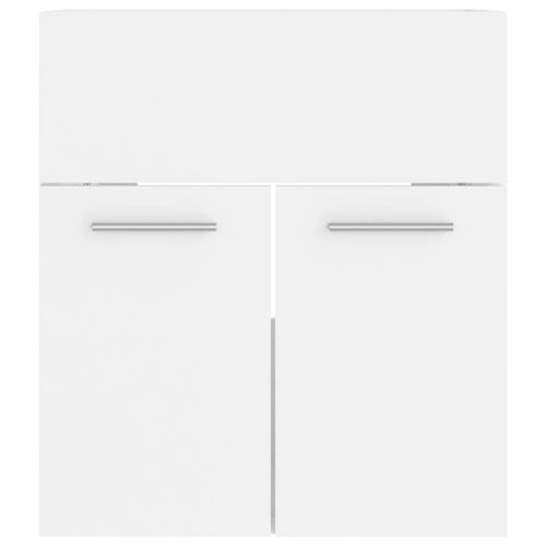 Долен шкаф за мивка, бял, 41x38,5x46 см, инженерно дърво