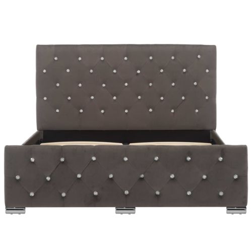 Рамка за легло, сива, текстил, 120x200 см