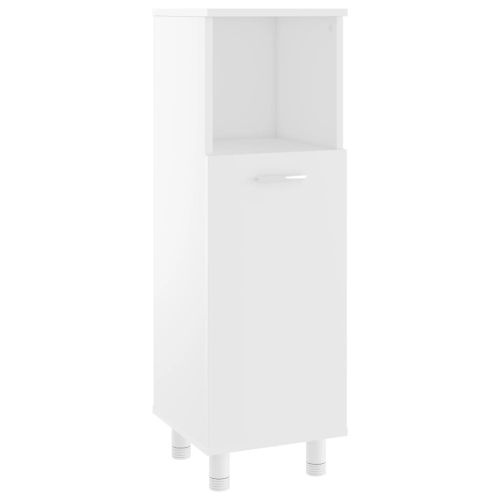 Комплект мебели за баня от 4 части, бял, инженерно дърво