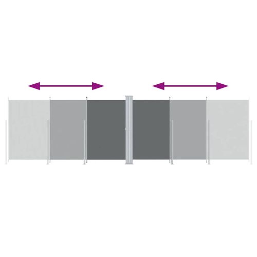 Прибираща се странична тента, антрацит, 180х600 см