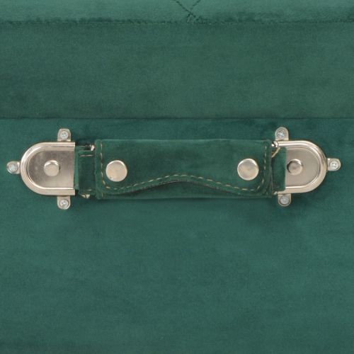 Табуретки за съхранение, 3 бр, зелени, кадифе