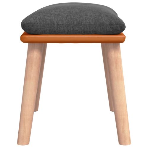 Табуретка, тъмносива, 45x29,5x35 см, текстил и изкуствена кожа