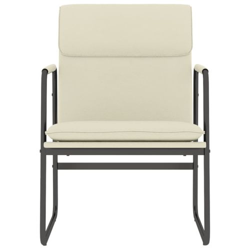 Стол шезлонг, кремав, 55x64x80 см, изкуствена кожа