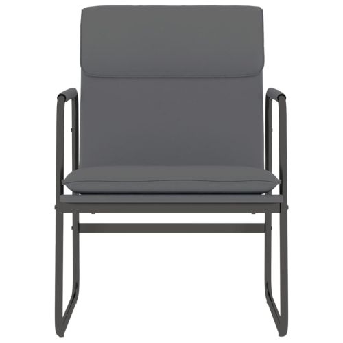 Стол шезлонг, сив, 55x64x80 см, изкуствена кожа