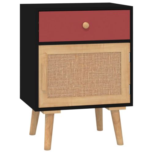 Нощни шкафчета, 2 бр, черни, 40x30x55 см, инженерно дърво