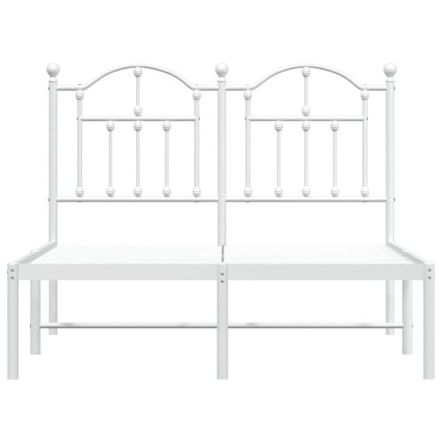 Метална рамка за легло с горна табла, бяла, 120x190 см