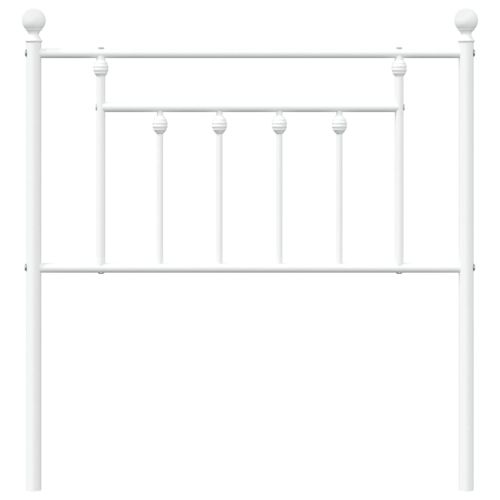 Метална табла за глава, бяла, 80 см