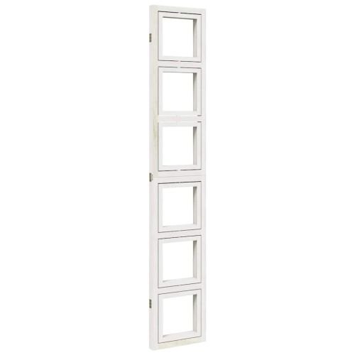 Разделител за стая, 3 панела, бял, дърво пауловния масив