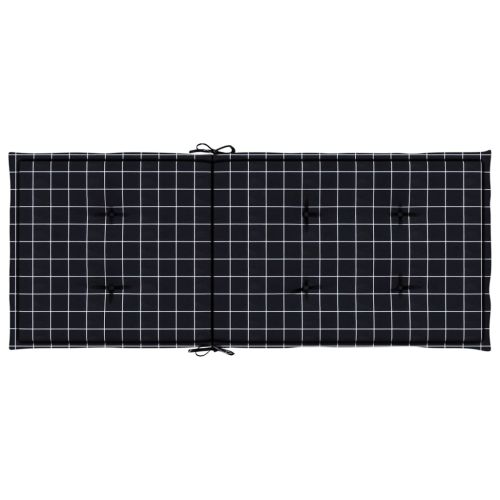 Възглавници за стол с облегалка 2 бр черно каре плат