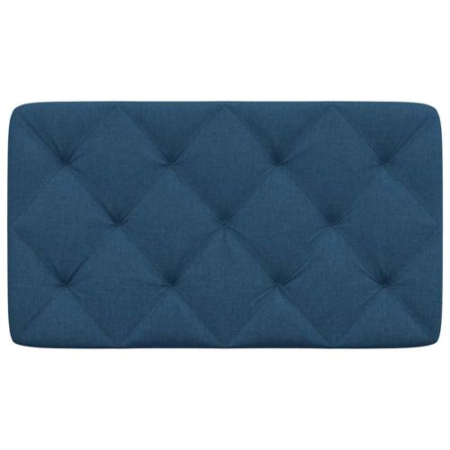 Мека табла за легло, синя, 90 см, плат