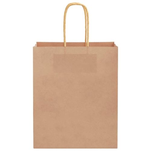 Хартиени торбички 250 бр с дръжки кафяви 18x8x22 см