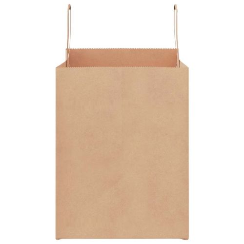 Хартиени торбички 50 бр с дръжки кафяви 32x22x28 см