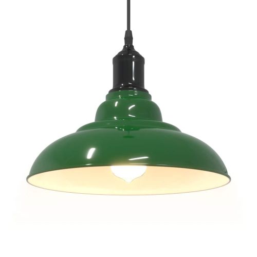 Висяща лампа Регулируема височина E27 Гланц Зелен Ø 31 cm Метал