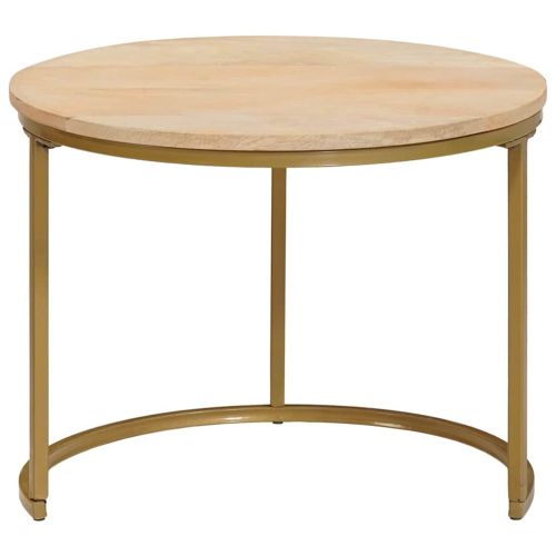 Nesting маси за кафе 2 pcs Бяло Масивно мангово дърво и стомана