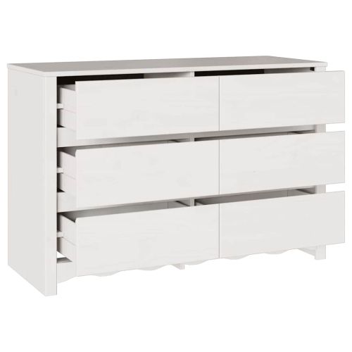 Комод Drammen Бяло 111 x 43 x 73.5 см Масивна борова дървесина