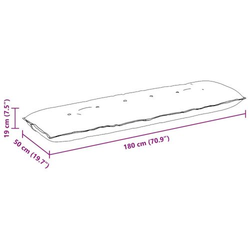 Възглавница за гръб Синьо 180 x 19 x 50 см текстил