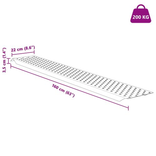Рампа за натоварване Сребрист 159 x 23 x 5 см