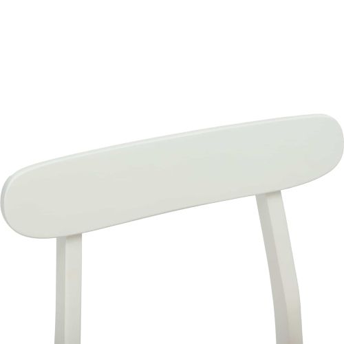 Трапезен стол 2 pcs Бял и натурален Солидно гумено дърво