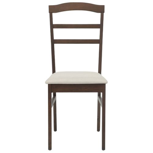 Трапезен стол 2 pcs Светло кафяво и светло Солидно гумено дърво