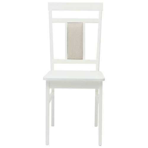 Трапезен стол 2 pcs Бяло Солидно гумено дърво