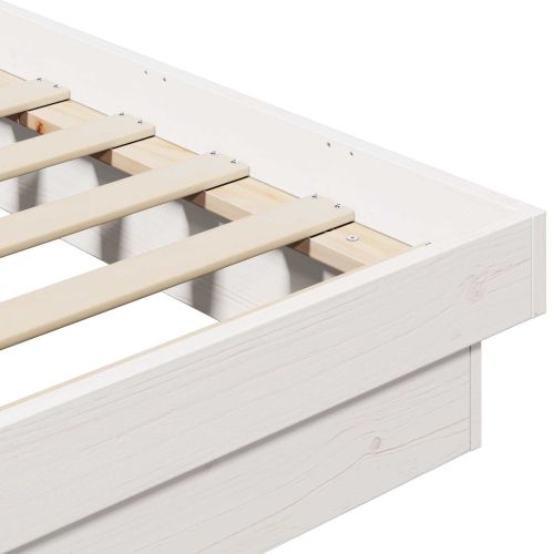 Рамка за легло Бяло 200 x 200 cm Солидно борово дърво