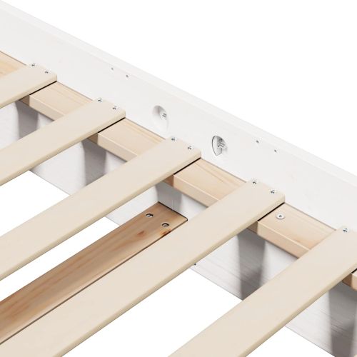 Рамка за легло Бяло 200 x 200 cm Солидно борово дърво