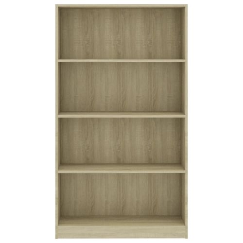 4-етажна библиотека, дъб сонома, 80x24x142 см, инженерно дърво