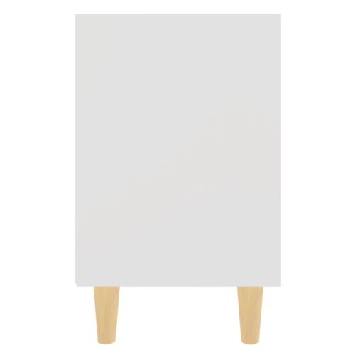 Нощни шкафчета с крака от дървен масив 2 бр бели 40x30x50 см