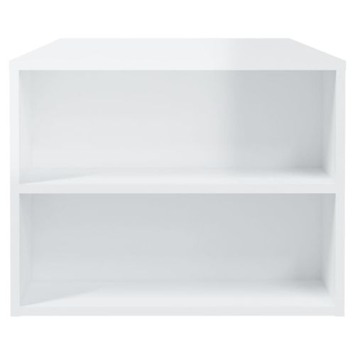 Кафе маса, бял гланц, 102x55x42 см, инженерно дърво