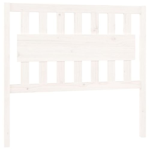 Горна табла за легло, бяла, 105,5x4x100 см, бор масив