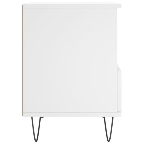 Нощни шкафчета, 2 бр, бели, 40x35x50 см, инженерно дърво