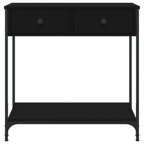 Конзолна маса, черна, 75x34,5x75 см, инженерно дърво