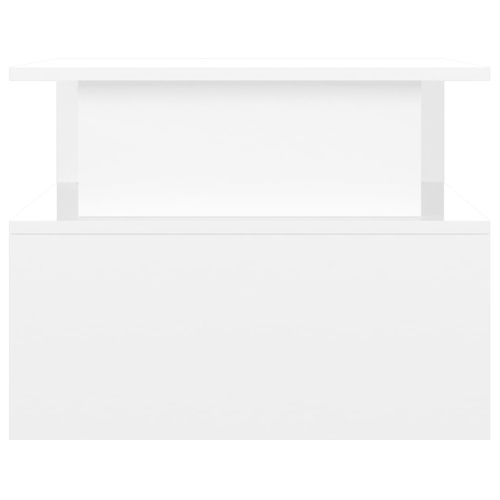 Кафе маса, бял гланц, 90x55x42,5 см, инженерно дърво