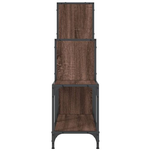 Библиотека, кафяв дъб, 92x30x102 см, инженерно дърво и метал