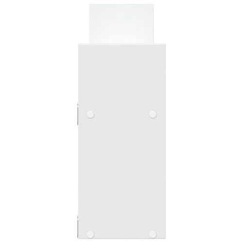 Стенен шкаф, 100x18x40 см, бял, инженерно дърво