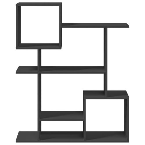 Разделител за стая / библиотека, черен, 92x29x112 см