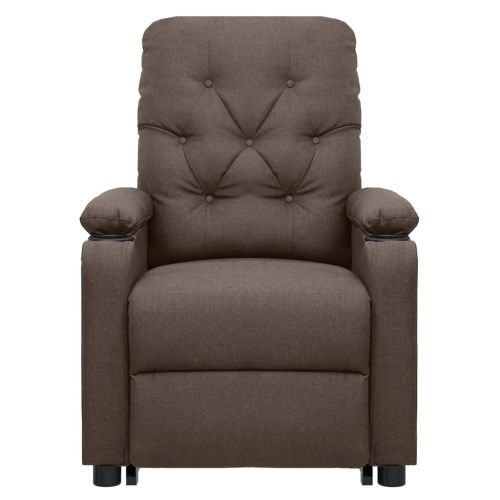 Изправящ масажен стол, кафяв, текстил