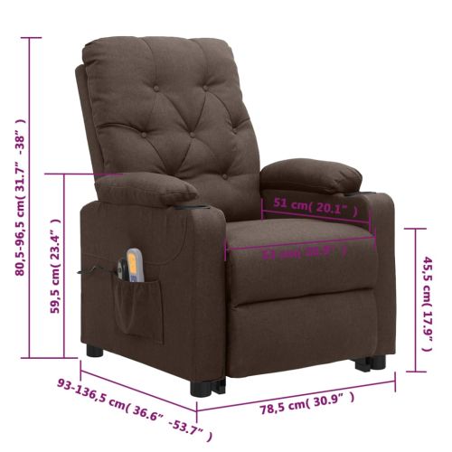 Изправящ масажен стол, кафяв, текстил