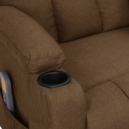 Електрически масажен стол, кафяв, текстил