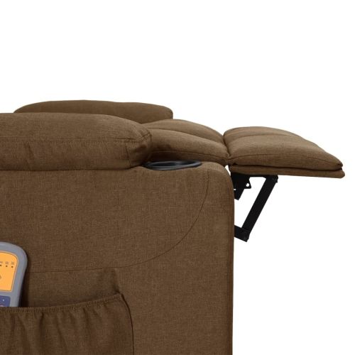Електрически масажен стол, кафяв, текстил